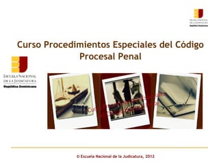 Curso Procedimientos Especiales del Código
             Procesal Penal



       Click to edit Master subtitle style




              © Escuela Nacional de la Judicatura, 2012
 