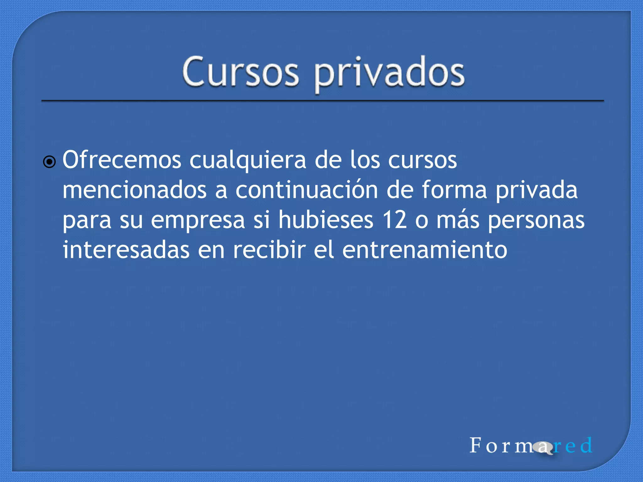 Somos representantes de las siguientes empresas:
 Noria: Noria ha desarrollado programas de lubricación de clase mundial a
la industria en todo el mundo incluyendo generación de energía, alimentos
y bebidas, manufactura pesada, automotriz, minería, petróleo y gas,
azucarera, etc.
 Ingerencia: Empresa de Consultoría y Capacitación, conformada por
profesionales venezolanos con una importante trayectoria y mas de quince
años de experiencia, en empresas de los sectores petrolero,
petroquímico, eléctrico y manufacturero.
 R2A Consultoría: Compañía de consultoría colombiana con la misión de
brindar soporte en la maximización de la rentabilidad del negocio de
nuestros cliente mediante la mitigación del riesgo en las operaciones y
aumentando la eficiencia del mantenimiento de los activos físicos, usando
prácticas de ingeniería de confiabilidad.
 