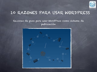 10 RAZONES PARA USAR WORDPRESS
 Razones de peso para usar WordPress como sistema de
                     publicación
 