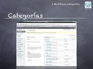 • Modificar categorías




Categorías
 