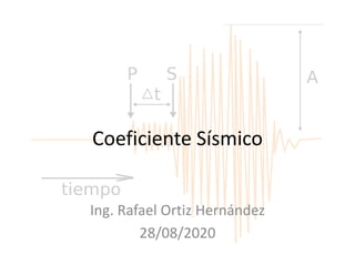 Coeficiente Sísmico
Ing. Rafael Ortiz Hernández
28/08/2020
 