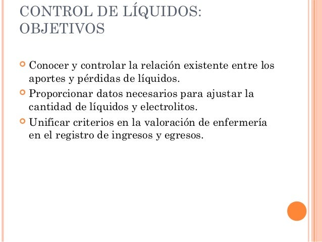 Presentación de control de liquidos