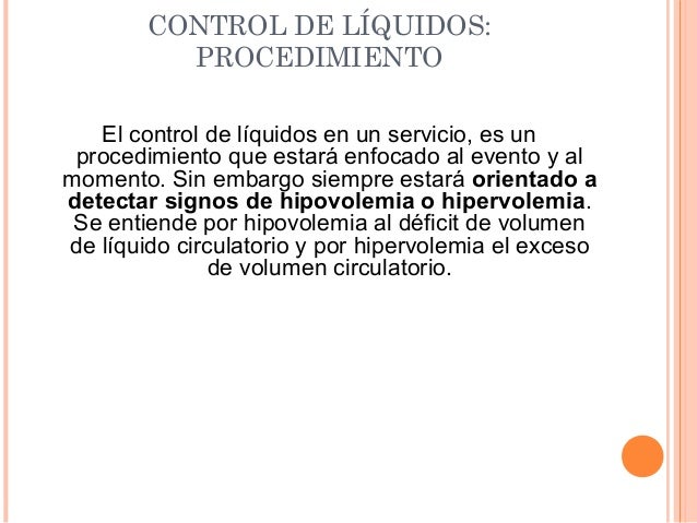 Presentación de control de liquidos