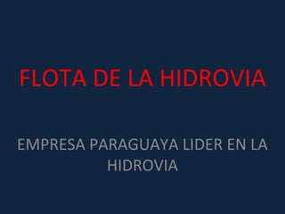 FLOTA DE LA HIDROVIA
EMPRESA PARAGUAYA LIDER EN LA
HIDROVIA
 