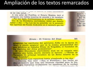 Ampliación de los textos remarcados
 