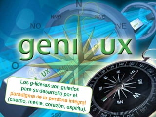 Los g-líderes son guiados para su desarrollo por el paradigma de la persona integral (cuerpo, mente, corazón, espíritu).