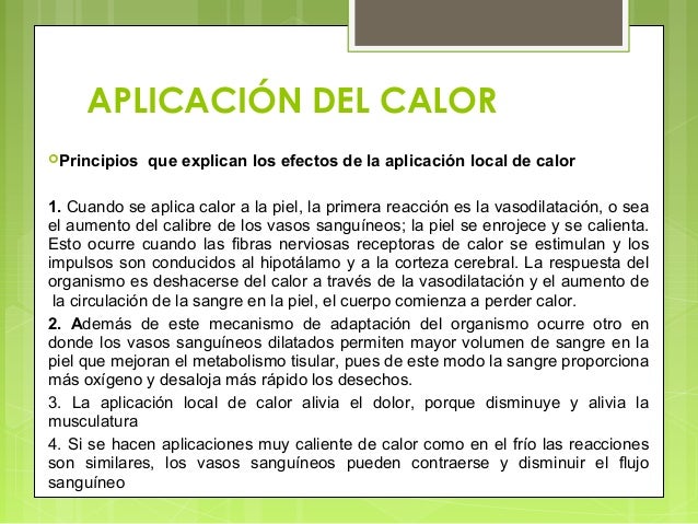 APLICACIÓN LOCAL DE CALOR Y FRÍO
