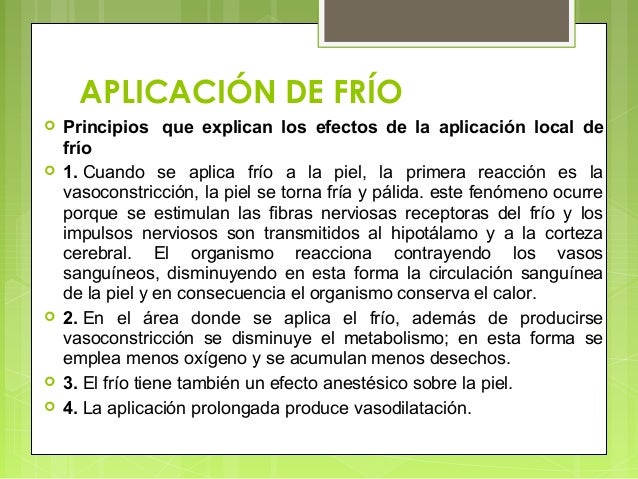 APLICACIÓN LOCAL DE CALOR Y FRÍO