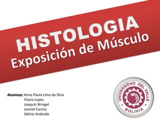 HISTOLOGIA Exposición de Músculo Alumnos: Anna Paula Lima da Silva FlaviaLopes JoaquinBringel 	 Leonel Carmo Stênio Andrade 