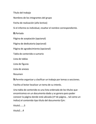 Presentación de informes