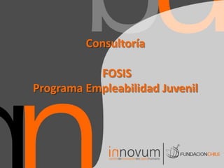 Consultoría FOSIS Programa Empleabilidad Juvenil 
