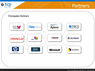 Partners
Principales Partners




                       © 2011 TCP Sistemas e Ingeniería, s.l.   www.tcpsi.com
 