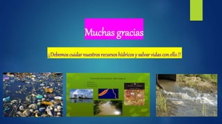 Muchas gracias
¡¡Debemos cuidar nuestros recursos hídricos y salvar vidas con ello.!!
 