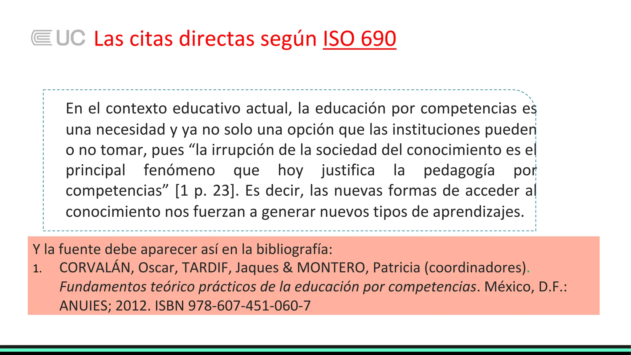 Iso 696 Redaccion de textos academico con citas directas e indirectas segun la ...