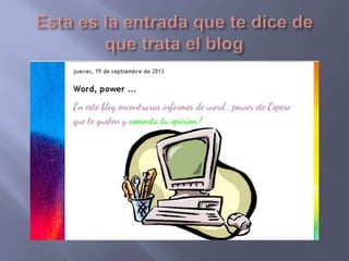 Presentación del blog