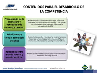 CONTENIDOS PARA EL DESARROLLO DE LA COMPETENCIA