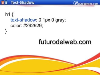 Text-Shadow

h1 {
  text-shadow: 0 1px 0 gray;
  color: #292929;
}

                futurodelweb.com
 