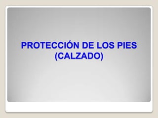 PROTECCIÓN DE LOS PIES
      (CALZADO)
 