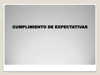 CUMPLIMIENTO DE EXPECTATIVAS
 