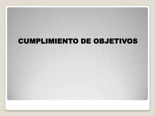 CUMPLIMIENTO DE OBJETIVOS
 