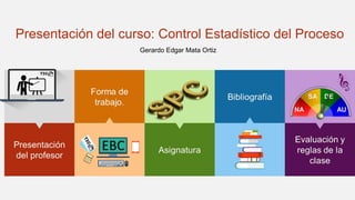 Presentación del curso: Control Estadístico del Proceso
Gerardo Edgar Mata Ortiz
 