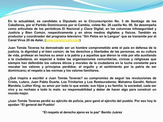 Un proyecto de ley que incluya el estudio de la Constitución, los convenios y los tratados internacionales en materia de derechos humanos como “Asignatura única y obligatoria y permanente” en la educación, básica, primaria y superior. 
