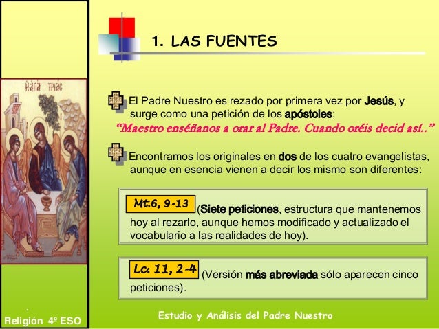 Presentación del padre nuestro