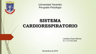 Universidad Yacambú
Pre-grado Psicología
Noviembre de 2016
Leodany Erazo Ramos
C.I. V-11.913.435
 