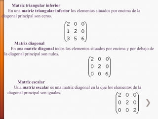 Matriz Diagonal Inferior Presentación de matrices | PPTX