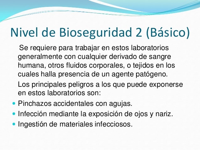 Niveles De BioSeguridad En El Laboratorio