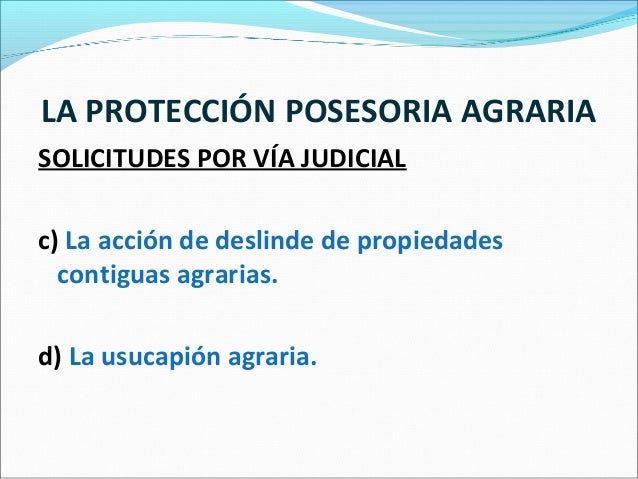 Presentación de protección posesoria