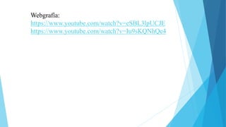 Webgrafía:
https://www.youtube.com/watch?v=eSBL3lpUCJE
https://www.youtube.com/watch?v=Iu9sKQNhQe4
 