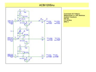 ACBi120Snu
Controlador AC Trifásico
Bidireccional: α = 120° eléctricos
Análisis Transitorio:
PS: 0ns
FT: 33.33ms
NPD: 0
 
