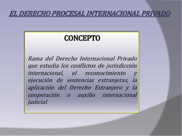 Derecho Procesal Internacional Privado