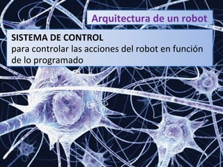 Arquitectura de un robot SISTEMA DE CONTROL para controlar las acciones del robot en función de lo programado 