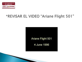 *REVISAR EL VIDEO “Ariane Flight 501”
