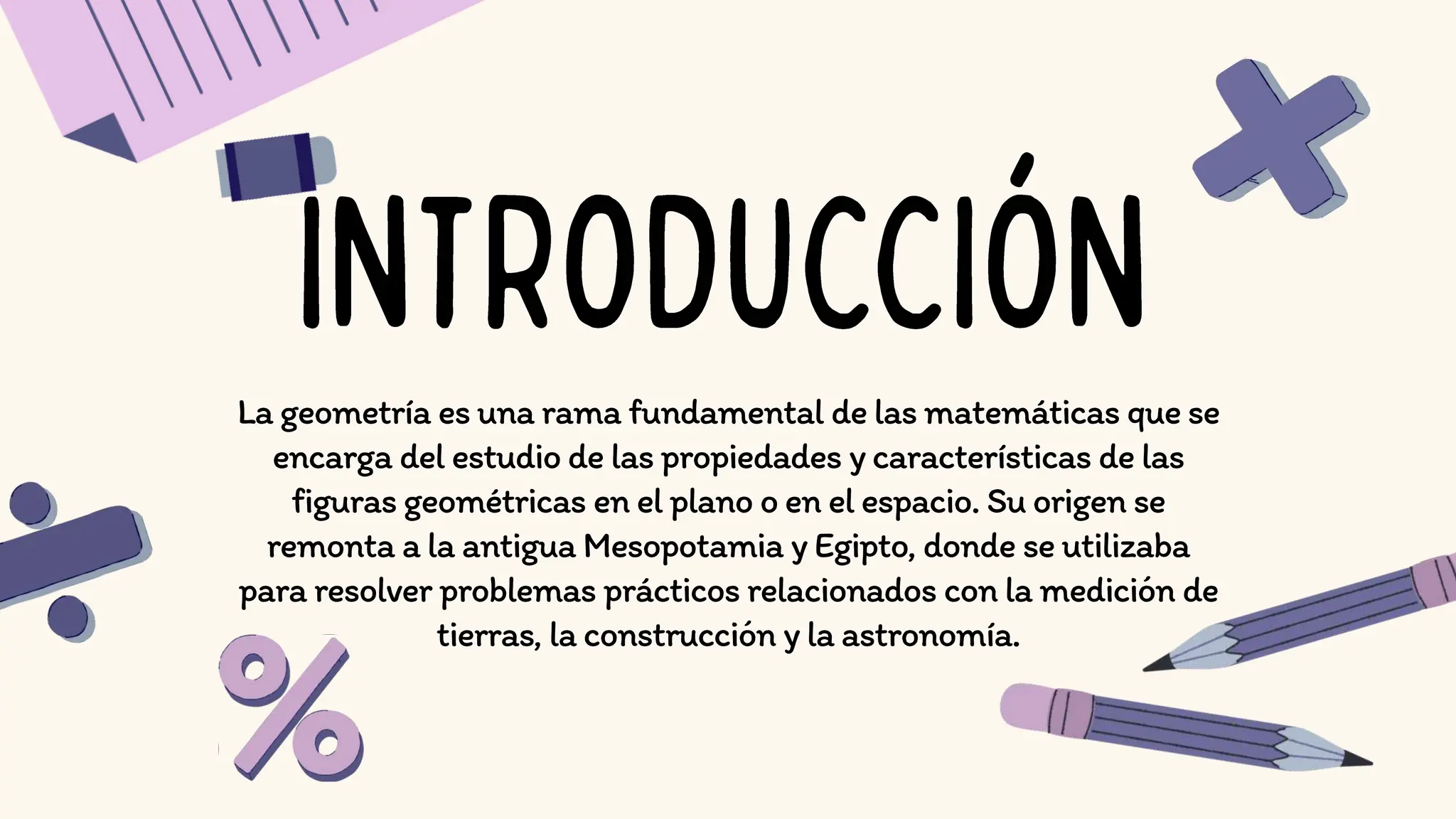 Presentación sobre la geometría, aplicaciones y ramas | PPTX