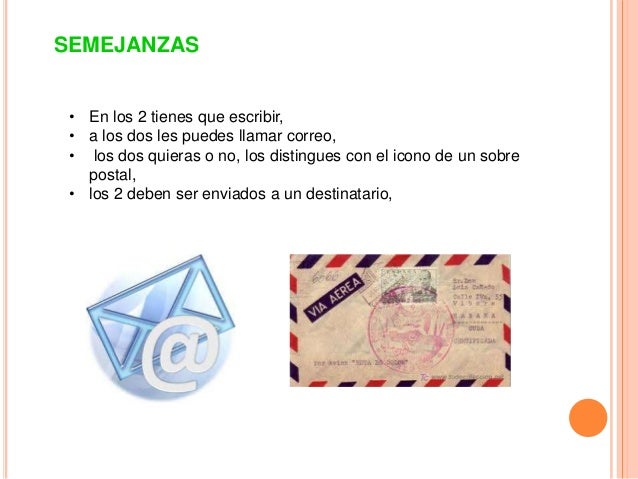 Presentación diferencias y semejanzas del correo 