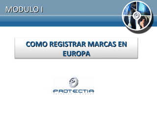 MODULO I


    COMO REGISTRAR MARCAS EN
            EUROPA
 