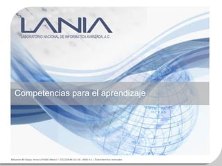 Competencias para el aprendizaje




Rébsamen 80 Xalapa, Veracruz 91000, México T. (52) (228) 841.61.01 | LANIA A.C. | Todos derechos reservados
 