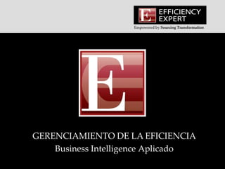 GERENCIAMIENTO DE LA EFICIENCIA Business  Intelligence  Aplicado 