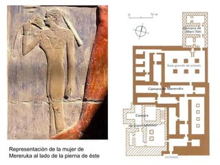 Representación de la mujer de
Mereruka al lado de la pierna de éste
 