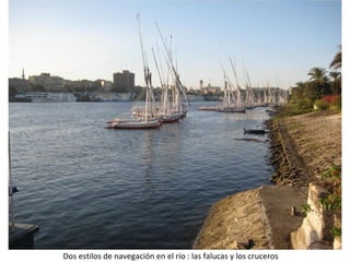 Dos estilos de navegación en el río : las falucas y los cruceros
 