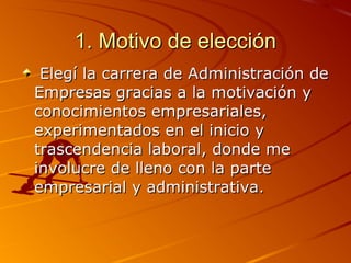 Presentación elección de carrera