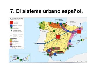 7. El sistema urbano español.
 