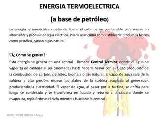 Energía Termoeléctrica (a base de petróleo)