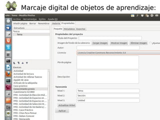 Marcaje digital de objetos de aprendizaje:
 