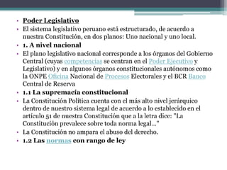 3. La función jurisdiccionalLa función jurisdiccional es única y exclusiva del Poder Judicial, excepto por la militar y la arbitral. La jurisdicción especial (la de las comunidades nativas) es asimismo una excepción a la regla general. Hay otras jurisdicciones más administrativas, que son consideradas aparte por ser más específicas sobre su competencia. Así, tenemos el tribunal fiscal (referente a la SUNAT), el de marcas y patentes (referente a INDECOPI) y el de Registros Públicos como algunos ejemplos. Los fallos producidos por estos tribunales no tienen fuerza de cosa juzgada, pues dependen de organismos estatales.4. La JurisprudenciaEn sentido amplio, la jurisprudencia está compuesta por todas las decisiones judiciales juzgadas por la instancia más alta; en sentido estricto son sólo aquéllas con valor de cosa juzgada por no haber sido impugnadas en el plazo debido o por haber sido dictaminadas en última instancia.