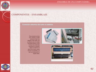 ENSAMBLE DE UNA COMPUTADORA




COMPONENTES – ENSAMBLAJE




                                                         EJ
 