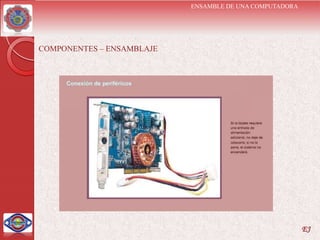 ENSAMBLE DE UNA COMPUTADORA




COMPONENTES – ENSAMBLAJE




                                                         EJ
 